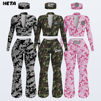 Nouvel ensemble tendance camouflage 2026 : veste à manches longues et pantalon long, deux pièces pour femme, style streetwear décontracté automne