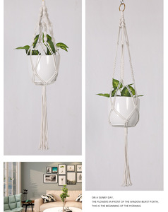 Suspension pour plantes en macramé 100% coton fait main, 4 pieds, porte-<span class=keywords><strong>pot</strong></span> <span class=keywords><strong>de</strong></span> fleurs pour la maison et le jardin, livraison directe, décoration murale suspendue - Product Image 6