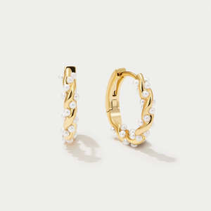 <span class=keywords><strong>Orecchini</strong></span> a cerchio con perle in argento sterling 925 huggies valencia - Product Image 2
