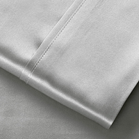 Parure de lit de luxe en satin, design personnalisé, draps en satin de soie doux, tailles Queen et King, style uni