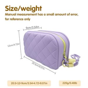Sac de rangement pour maquillage en silicone, résistant à l'eau, durable, grande capacité, avec fermeture éclair et poignée souple, écologique et tendance - Product Image 3