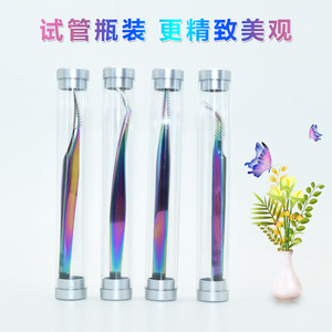 Pinzas de colores, pinzas de acero inoxidable con diseño de pluma dorada, pinzas con forma de delfín, pinzas para práctica de extensión de pestañas, pinzas para cejas - Product Image 4