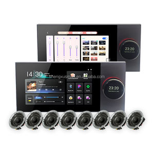 Amplificateur de musique 2 zones avec haut-parleurs de plafond connectables à l'alimentation de 7 pouces supportant Spotify YouTobe - Product Image 1