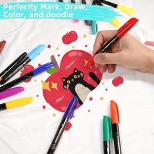 Marcadores de Tela Personalizados con 20 Colores, Punta Fina, Permanentes, de Secado Rápido y Resistentes a la Decoloración, <span class=keywords><strong>para</strong></span> Camisetas y <span class=keywords><strong>Ropa</strong></span> - Product Image 5