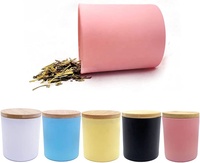 Bocaux de bougies en verre de couleur noir et blanc, 7oz, 8oz, 10oz, 12oz, bon marché, avec intérieur plaqué or pour les décorations de Table, prêts à être expédiés