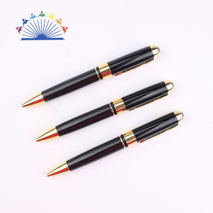 Stylo bille personnalisé de haute qualité avec logo, noir et or, pointe 1,0 mm, en métal durable - Product Image 2