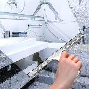 Çok amaçlı silikon duş silecek 10 inç pencere sileceği cam kapi araç ön camı ağır Scrubber içerir vakumlu kanca - Product Image 6