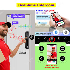 Tuya kunci pintu elektronik kamera Wifi, kunci pintu Digital pengenalan sidik jari wajah 3d, kartu interkom Video, kunci pintar - Product Image 3