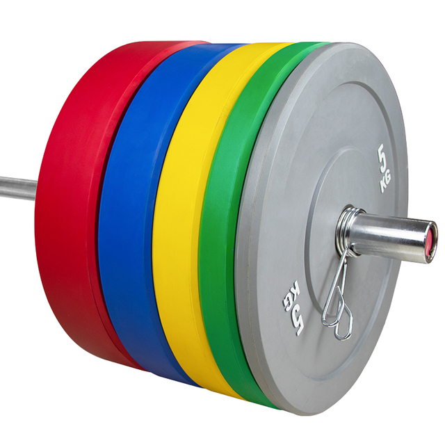Wholesale High Quality Eco-friendly Steel Bumper Weight Plate Set Custom Logo for Gym Dumbbell Barbell Colorful 100kg Commercial