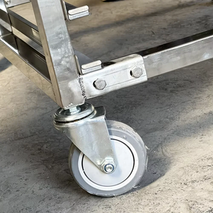 Chariot à main <span class=keywords><strong>en</strong></span> acier inoxydable sur mesure, chariot à pousser facile à nettoyer, résistant à la corrosion, pour usage industriel et commercial - Product Image 3