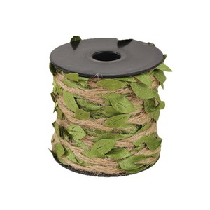 Corda di Juta Naturale con Foglie Verdi Artificiali 10M, Filo per Artigianato Fai-da-Te per Decorazioni Floreali di Matrimoni, Feste, Giardini e Casa - Product Image 5