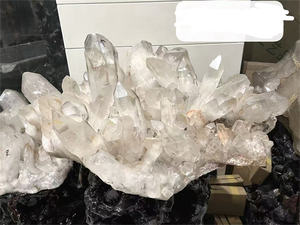 Vente en gros de grappes de cristaux naturels de guérison, grandes grappes de quartz blanc transparent pour la décoration de la maison - Product Image 6