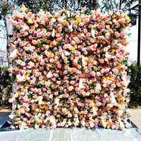 Mur de fleurs artificielles en soie blanche, fait main, longue durée, pour mariages, Nouvel An chinois, restaurants et hôtels