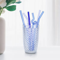 Paille en verre Offres Spéciales à haute teneur en borosilicate Pailles Silly en verre ondulé Paille colorée de forme personnalisée réutilisable pour enfants et adultes