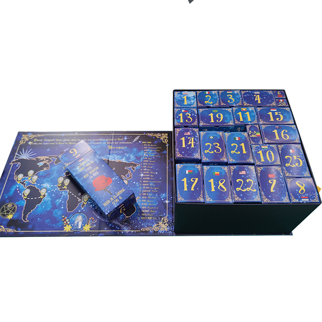 Custom Cheap 25 Days Countdown Christmas Advent Calendar Box