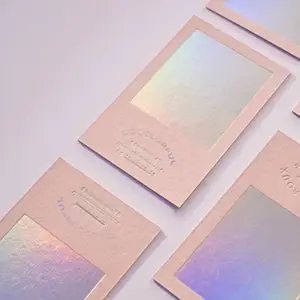 2024 Hot Sale Luxury Colorful Laser Silver Foil Stamping Effect Paper Business Card Printing