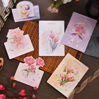 Carte de vœux pop-up rose, cadeau pour la Fête des Enseignants, polyvalente, style fleuriste, espace pour messages écrits à la main, vœux d'anniversaire imprimés