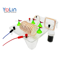 Educational Model Plastic Field Magnet Square Coil Electromagnetism Experiment Teaching Instrument Portable Black 25*19*8cm