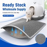 Tapis de récupération de litière pour chat, motif dessin animé, imperméable, anti-urine, double couche en EVA alvéolé, pour le nettoyage des sols - Vente en gros