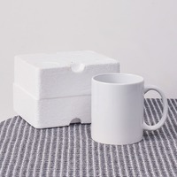 Gobelet jetable en céramique blanche pure de 11 oz pour sublimation, marque Haosheng, pour café et thé, idéal pour les cadeaux