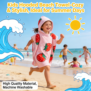 Serviettes d'été personnalisées pour enfants, 100% microfibre, douces, séchage rapide, avec chapeau, serviette portable - Product Image 3