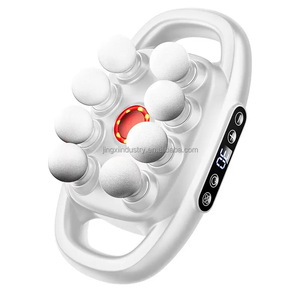 Ensemble de pistolet de massage à 8 têtes, relaxant musculaire silencieux pour le cou, masseur à vibrations profondes avec double luminothérapie - Product Image 2