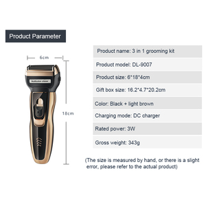 DL-9007-afeitadora recargable 3 en 1 <span class=keywords><strong>para</strong></span> hombre, Afeitadora eléctrica sin cable, recortadora <span class=keywords><strong>de</strong></span> <span class=keywords><strong>pelo</strong></span>, máquina <span class=keywords><strong>para</strong></span> <span class=keywords><strong>cortar</strong></span> el <span class=keywords><strong>pelo</strong></span> con Noi bajo - Product Image 6