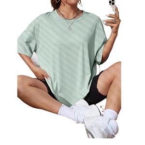 Prix de gros O-cou à manches courtes T-shirts pour femmes en coton pour le fournisseur de conception personnalisée des femmes du Bangladesh - Product Image 2