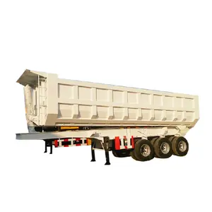 Good Product Cargo Freight Mechanical Suspension Heavy Duty Side Hydraulic Dump 3 Axles Tipping Truck Semi Trailer for sale