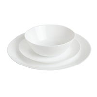 28 pièces de verres d'opale résistants à la chaleur, service de table/service de table en ambre blanche laiteux avec bordure florale, fabrication chinoise
