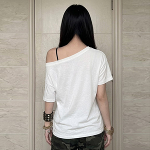 เสื้อครอปแขนสั้นแฟชั่น Y2K ลายตาปีศาจ สีสันตัดกัน ผลิตจากผ้าถัก เป็นมิตรต่อสิ่งแวดล้อม พิมพ์ลายดิจิทัล สไตล์ลำลองสำหรับฤดูร้อน ลดราคาสุดฮอต - Product Image 4