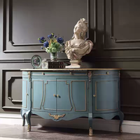 Meuble console, buffet et table de réception en bois massif sculpté, style antique, pour hall d'hôtel de luxe européen, vente en gros