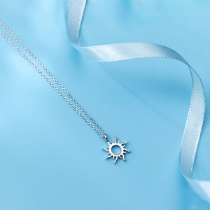 925 Sterling Silver Sunburst Sun Open Circle Necklace <strong>Sunshine</strong> Pendant Necklace - Product Image 6