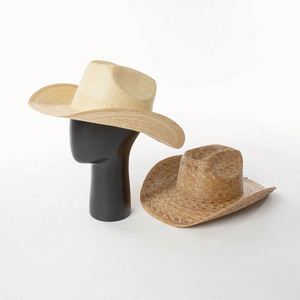 Hot Selling 2025 New Arrival Men's Women's Outdoor <b>Sunscreen</b> Straw Hat Fashionable Hand-Woven Palm Leaf Large Brimmed Cowboy Hat - Product Image 1