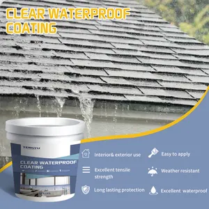 Superfuerte 100g 300G 20kg invisible exterior pared techo fugas acrílico transparente revestimiento impermeabilizante para hormigón
