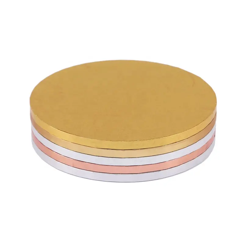 4 6 8 10 12 14 polegadas Ondulado Redonda Retângulo Branco Bolo Board Preço de Atacado Cake Drum Gold Cake Board