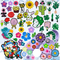 Offre Spéciale : Breloques de Chaussures 2D en PVC Motif Lapin Kawaii et Fleur, Épingles Personnalisées en Caoutchouc pour Sabots (Cactus, Succulentes) – Idéales pour Enfants et Cadeaux de Fête