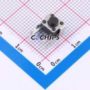 TS013-CBW0FH5.0 Tactile Switch Through hole-4P,7.5x7mm Switch Single Pole Single Throw Round Button 2.5N Right Angle Insert - Product Image 1