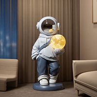 Statue de sol en résine Tonfo, écologique, peinte, moderne, de luxe, en forme d'astronaute, avec haut-parleur intégré pour meuble TV et décoration intérieure
