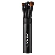 Tony Mori Discount Ensemble de pinceaux de maquillage 5 pièces Pinceau de maquillage de voyage plat avec poignée pour les yeux et les joues Couleurs mélangées Nouveau modèle - Product Image 1