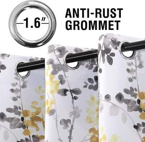 <span class=keywords><strong>Tende</strong></span> occhiello oscuranti con occhiello giallo Vintage stampato floreale <span class=keywords><strong>tende</strong></span> isolanti termiche per <span class=keywords><strong>soggiorno</strong></span> camera da letto finestra - Product Image 4