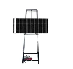 Tangga pengangkat panel surya, untuk atap panel surya dengan peralatan angkat dengan roda serbaguna ponsel Aluminium logam