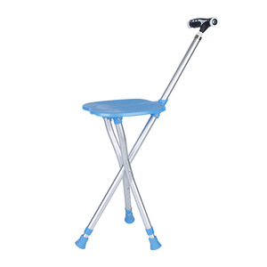 Aluminum Alloy Folding Cane <b>Stool</b> <b>Height</b> <b>Adjustable</b> With Light For Outdoor Use - Product Image 4