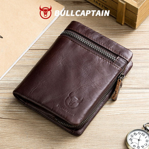 BULLCAPTAIN Custom <b>Mens</b> <b>Wallets</b> Luxury Genuine Leather Blocking <b>RFID</b> <b>Wallet</b> Card Holder Bifold Slim Money Purse <b>WALLETS</b> - Product Image 1