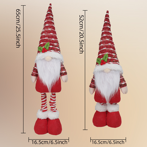 Set di 2 <span class=keywords><strong>Gnomi</strong></span> Natalizi con Dettagli in Alloro e Gambe Estensibili per Decorazioni Festive <span class=keywords><strong>Casa</strong></span> e Feste - Product Image 5