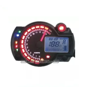 Tachometer Sepeda Motor Universal, Speedometer LCD Biru Lampu Latar Odometer Sepeda Motor Sepeda Motor Trail