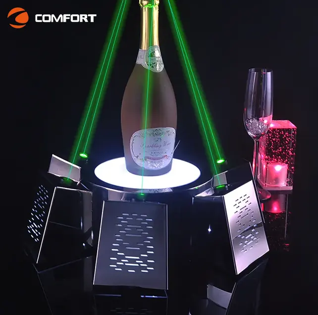 Индивидуальные высокое качество пластиковый бар клуб зеленый лазерный дисплей стенд для бутылки