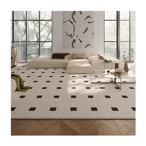 日本羊绒地毯客厅全沙发咖啡桌毯奶油空气吸水防滑卧室床地毯