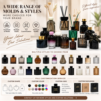 Flacon de parfum minimaliste en verre noir pour diffuseur à bâtonnets, huile essentielle, décoration d'intérieur, fournisseur de logos personnalisés