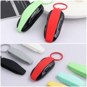 Silicone Car Key Cover For Tesla Model 3/Y/X/S Key Fob Case Cover Silicone Car Key Protector Holder Fob Shell Protector Case